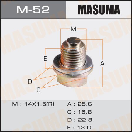 Oil drain plug Masuma (with magnet) M14x1.5, M-52