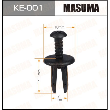 Retainer clip Masuma plastic, KE-001