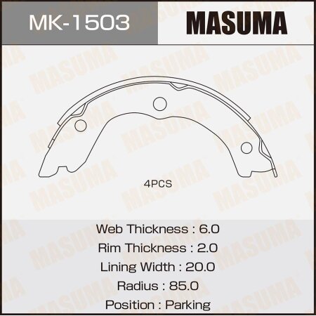 Brake shoes Masuma, MK-1503