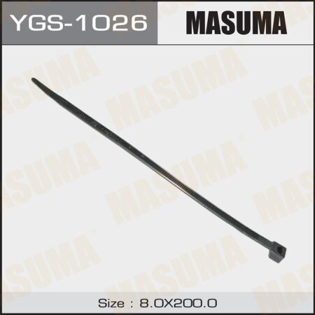 Clamp (plastic) Masuma, black 8х200 (set of 100pcs), YGS-1026