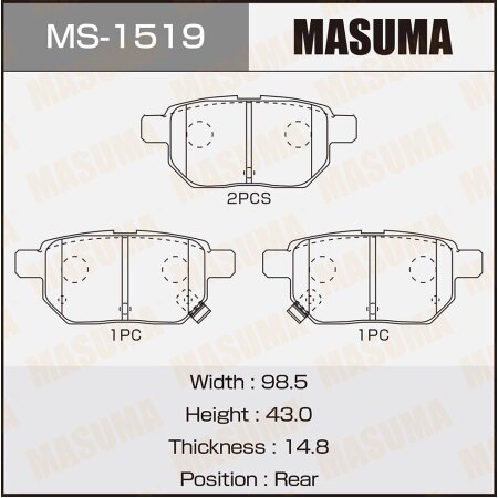 Brake pads Masuma, MS-1519