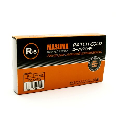 Inner tube cold & hot repair patch Masuma, d=24mm, set of 64pcs + glue 22ml, R-6
