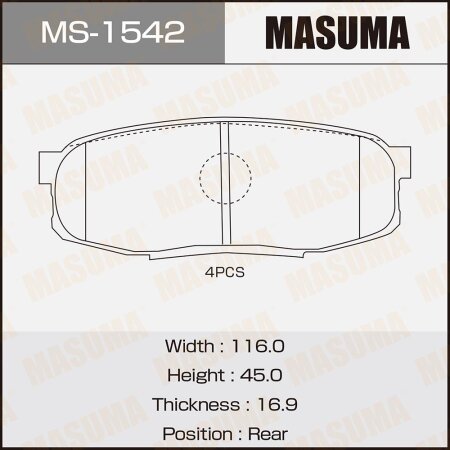 Brake pads Masuma, MS-1542