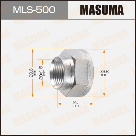 CV Joint nut Masuma M20x1.5(R), 30mm, MLS-500