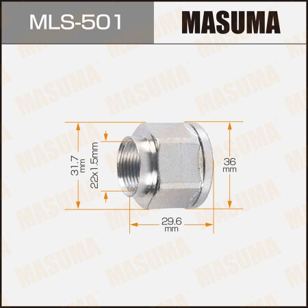 CV Joint nut Masuma M22x1.5(R), 32mm, MLS-501