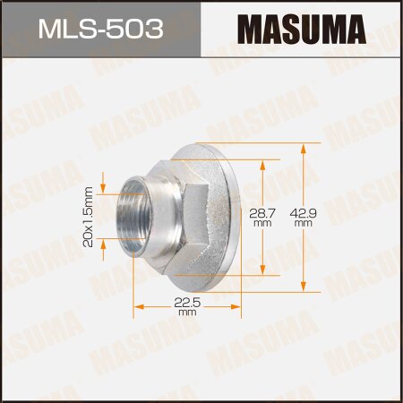 CV Joint nut Masuma M20x1.5(R), 29mm, MLS-503