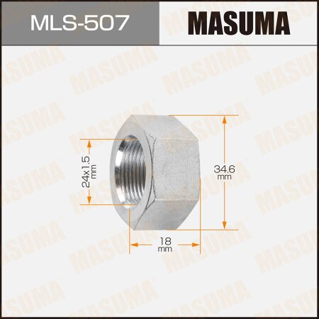 CV Joint nut Masuma M24x1.5(R), 35mm, MLS-507