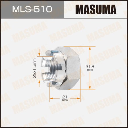 CV Joint nut Masuma M22x1.5(R), 32mm, MLS-510