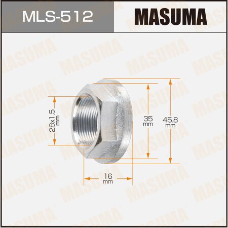 CV Joint nut Masuma M28x1.5(R), 35mm, MLS-512