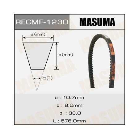 Drive V-Belt Masuma, 10х576 mm, 1230