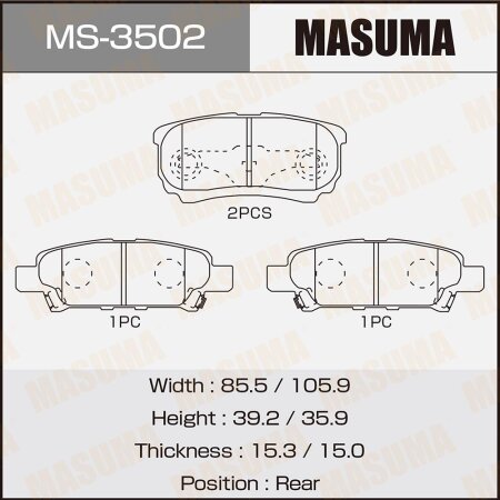 Brake pads Masuma, MS-3502