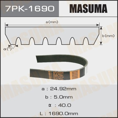 Drive V-Ribbed belt Masuma, 7PK-1690