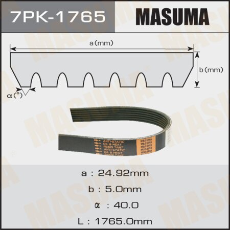 Drive V-Ribbed belt Masuma, 7PK-1765