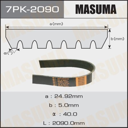 Drive V-Ribbed belt Masuma, 7PK-2090