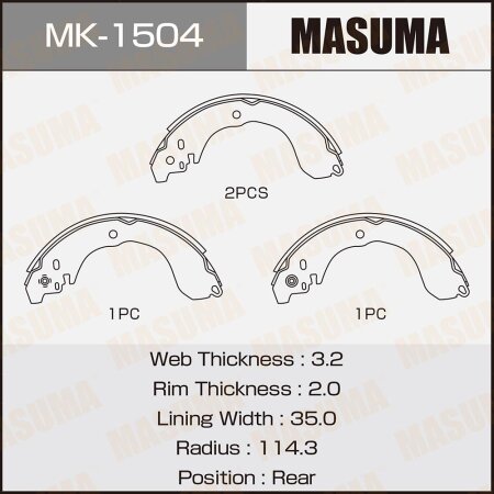 Brake shoes Masuma, MK-1504