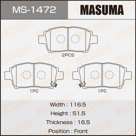 Brake pads Masuma, MS-1472