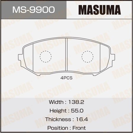 Brake pads Masuma, MS-9900