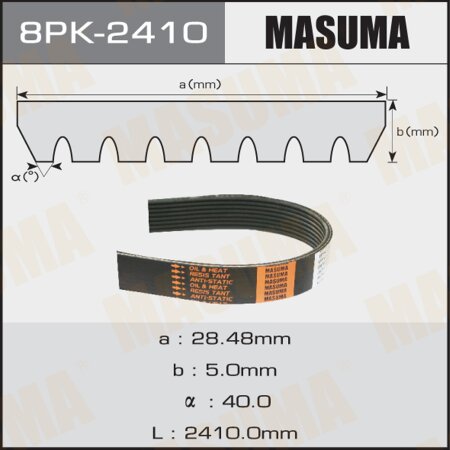 Drive V-Ribbed belt Masuma, 8PK-2410