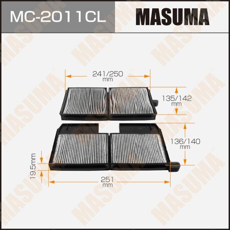 Cabin air filter Masuma charcoal, MC-2011CL