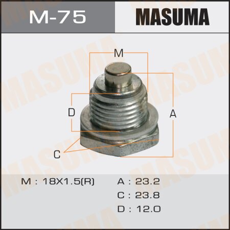 Oil drain plug Masuma (with magnet) M18x1.5, M-75