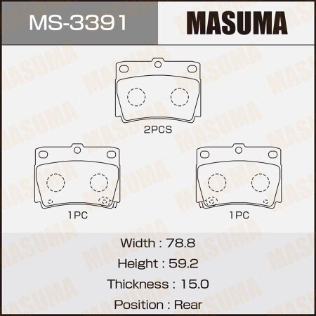 Brake pads Masuma, MS-3391