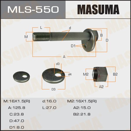 Camber adjustment bolt Masuma, MLS-550