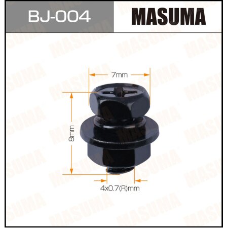 Bolt & nut set Masuma, М4x8x0.7 (pack of 15pcs), BJ-004
