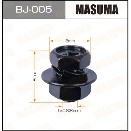 Bolt & nut set Masuma, М5x8x0.8 (pack of 12pcs), BJ-005
