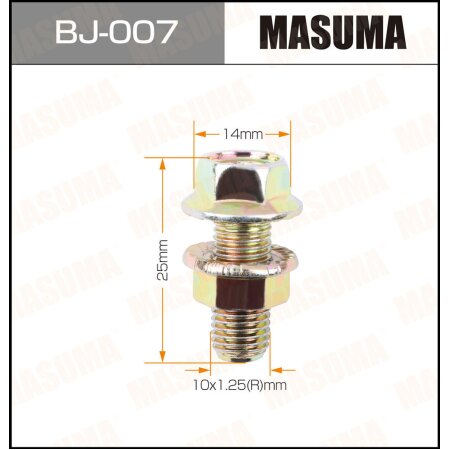 Bolt & nut set Masuma, М10x25x1.25 (pack of 2pcs), BJ-007