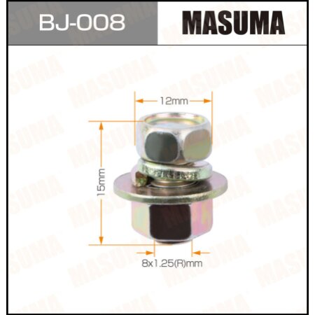Bolt & nut set Masuma, М8x15x1.25 (pack of 4pcs), BJ-008