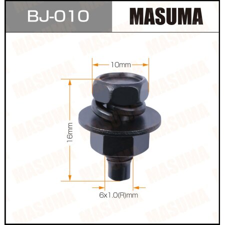 Bolt & nut set Masuma, М6x16x1.0 (pack of 6pcs), BJ-010