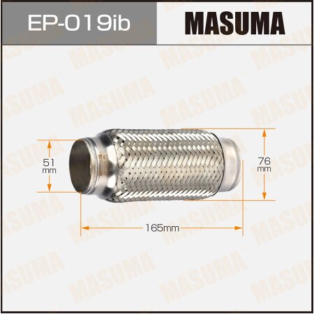 Flex pipe Masuma Innerbraid 51x165 heavy duty, EP-019ib
