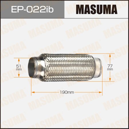 Flex pipe Masuma Innerbraid 51x190 heavy duty, EP-022ib