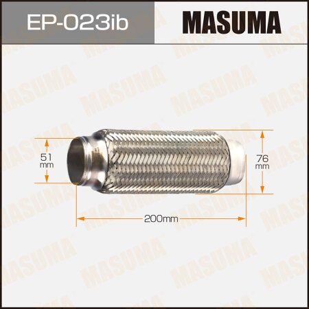 Flex pipe Masuma Innerbraid 51x200 heavy duty, EP-023ib