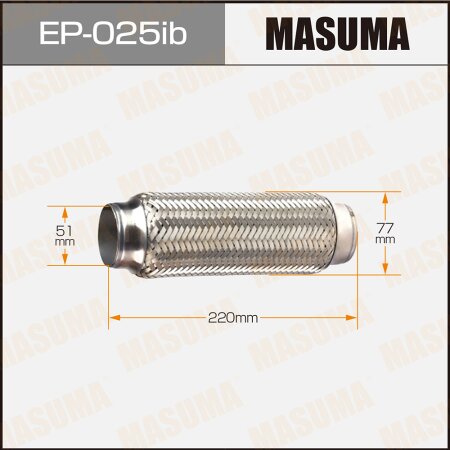 Flex pipe Masuma Innerbraid 51x220 heavy duty, EP-025ib