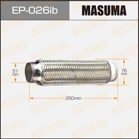 Flex pipe Masuma Innerbraid 51x250 heavy duty, EP-026ib