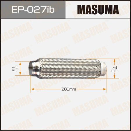 Flex pipe Masuma Innerbraid 51x280 heavy duty, EP-027ib