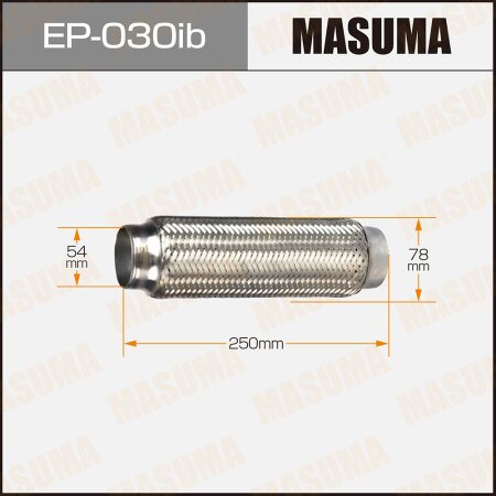 Flex pipe Masuma Innerbraid 54x250 heavy duty, EP-030ib
