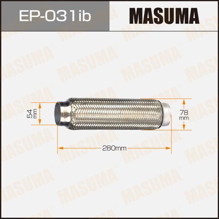 Flex pipe Masuma Innerbraid 54x280 heavy duty, EP-031ib
