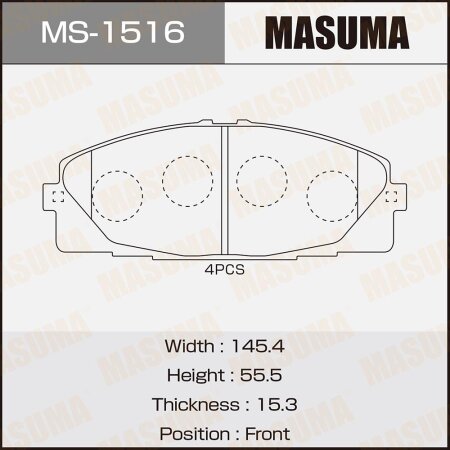 Brake pads Masuma, MS-1516