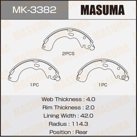 Brake shoes Masuma, MK-3382