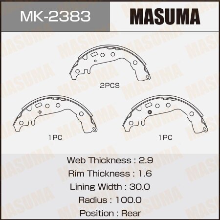 Brake shoes Masuma, MK-2383