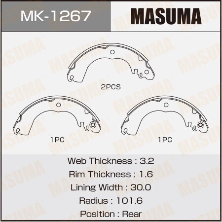 Brake shoes Masuma, MK-1267