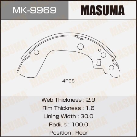 Brake shoes Masuma, MK-9969