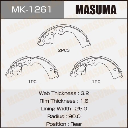Brake shoes Masuma, MK-1261