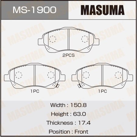 Brake pads Masuma, MS-1900