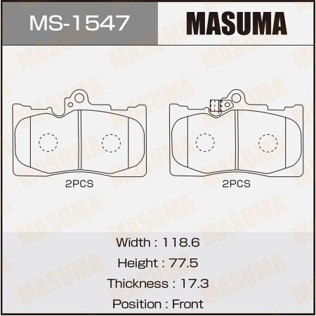 Brake pads Masuma, MS-1547