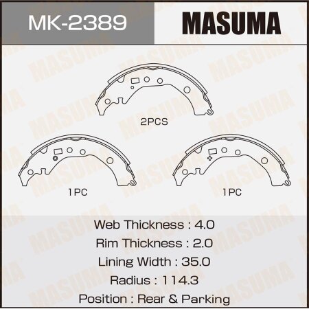 Brake shoes Masuma, MK-2389