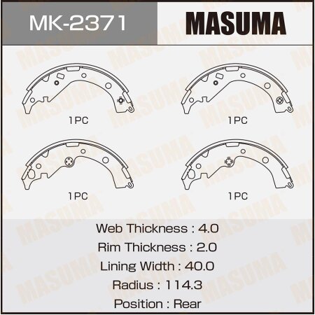 Brake shoes Masuma, MK-2371
