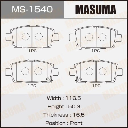 Brake pads Masuma, MS-1540